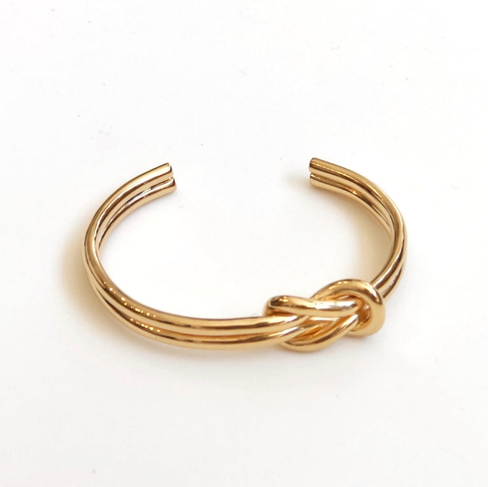 Gold Plated Brass Knot Cuff